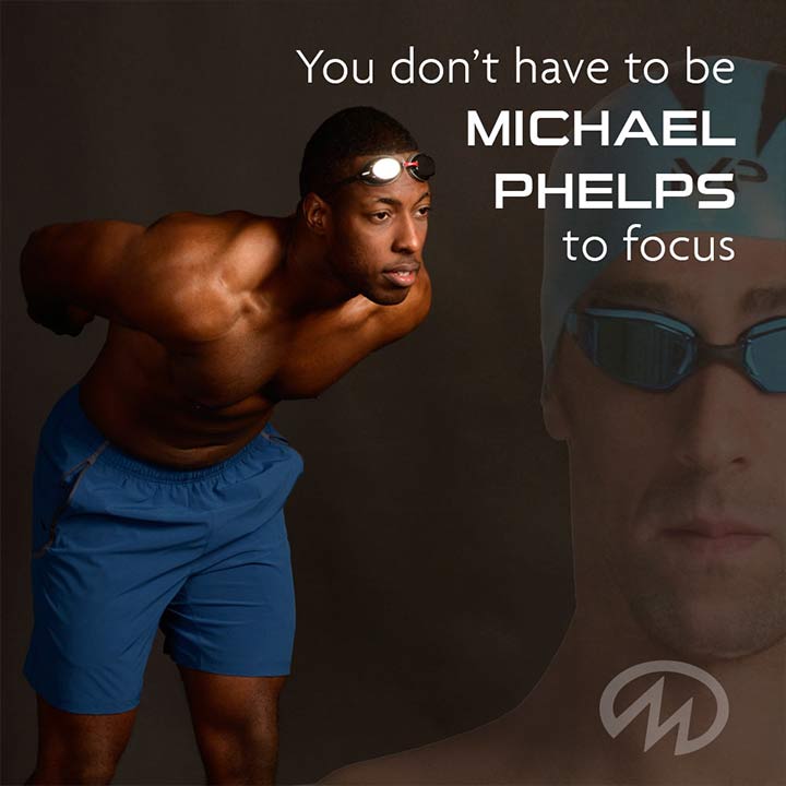 Michael Phelps skupia się