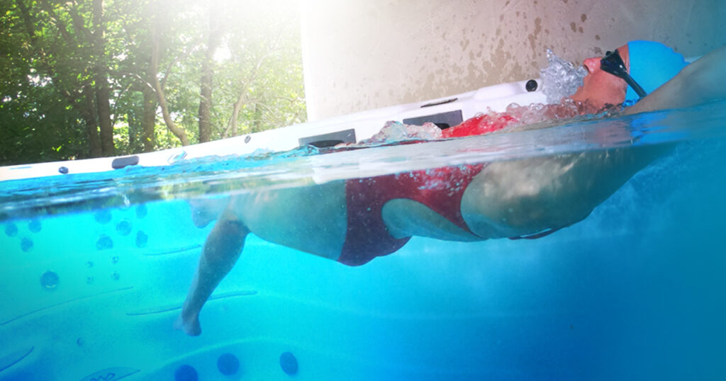 praca nóg w swim spa